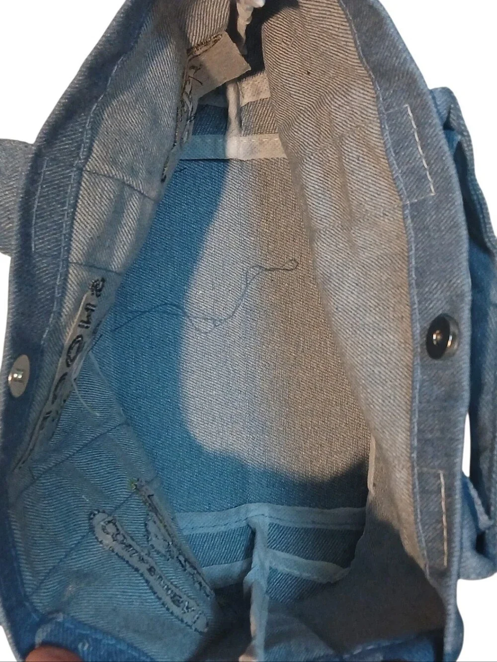 Peanuts -New Snoopy Denim Japanese Style Embroiderd Snoopys, Inside Pocket